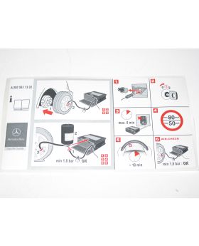 Mercedes Tyre Inflator Compressor Label Decal Sticker A1695840238 New Genuine